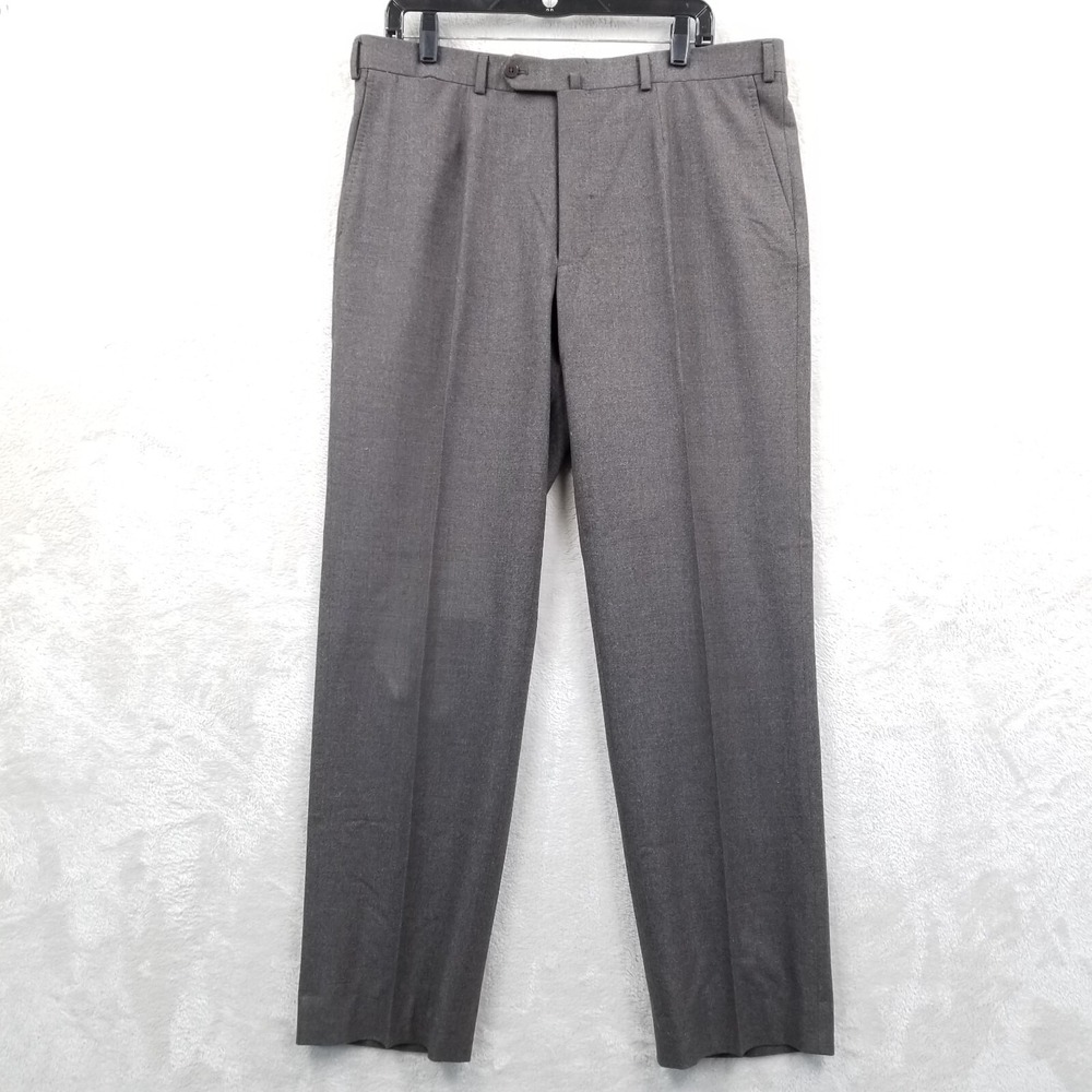 Isaia Napoli Pants Men 35 x 30 Wool Italy‎ Dress Flat Front Coin Slash Pocket